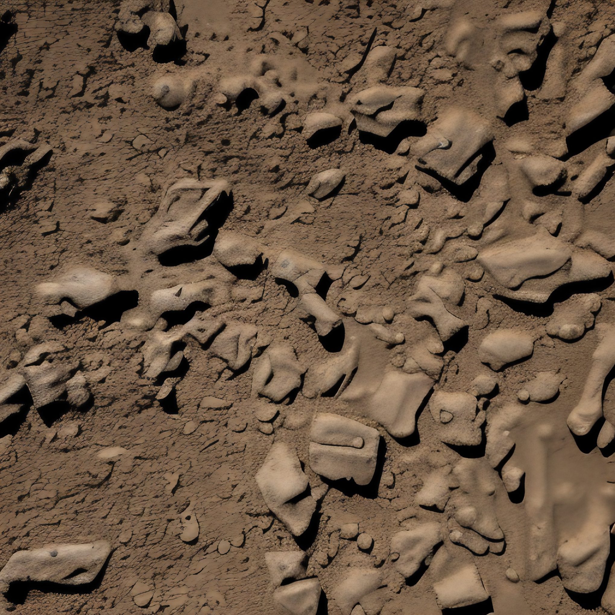 Martian Surface Rocky Ground Free Stock Image