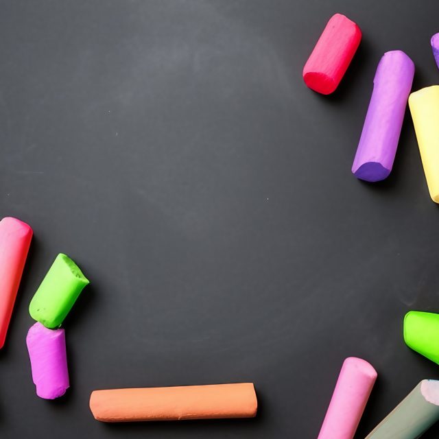 Chalkboard with Coloured Chalk Free Stock Image