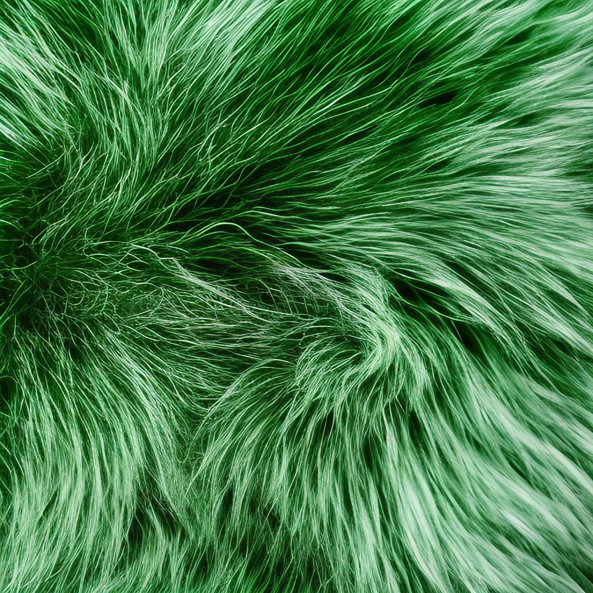 Green Dyed Synthetic Furry Texture Background