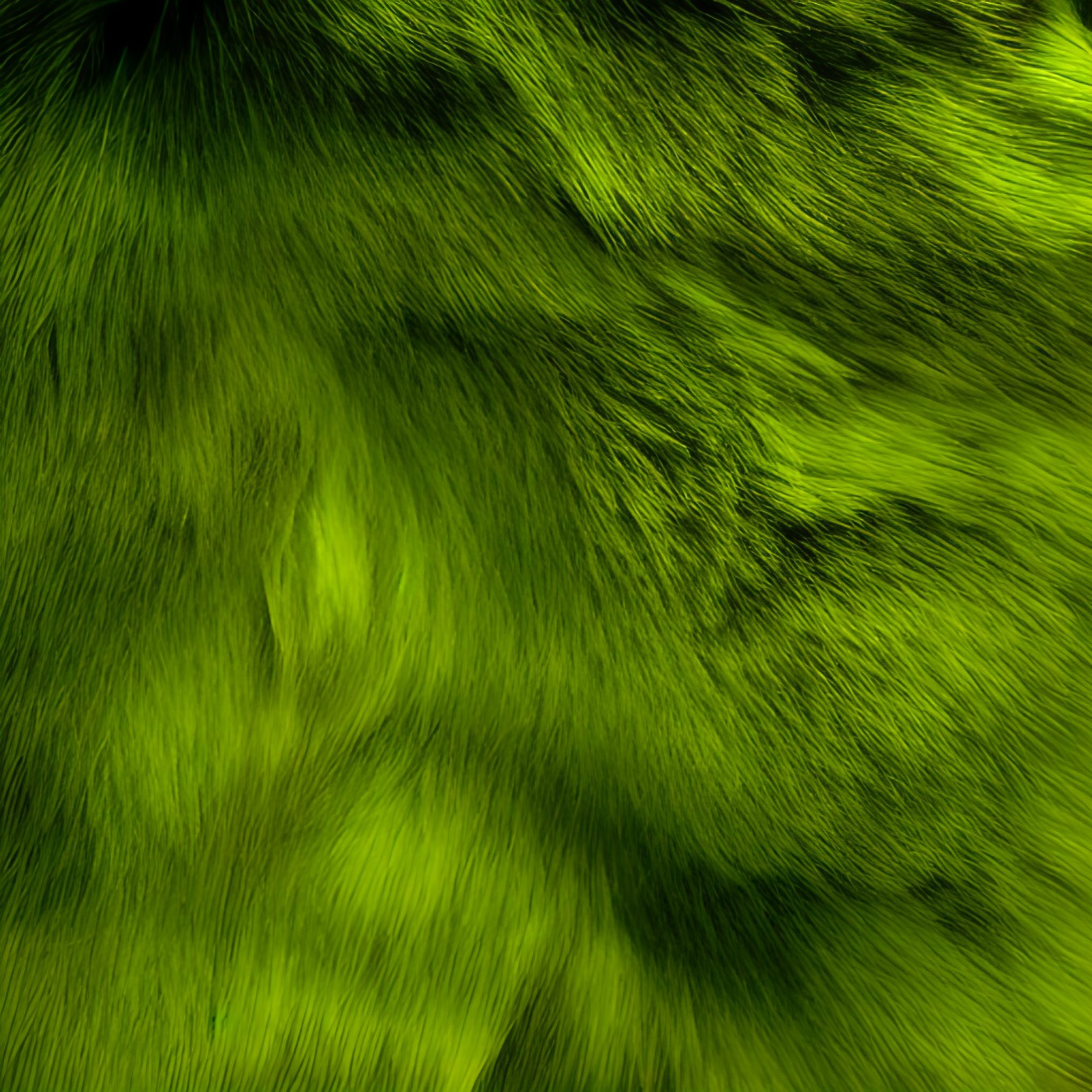Bright Lime Green Fluffy Fur Background Free Stock Image