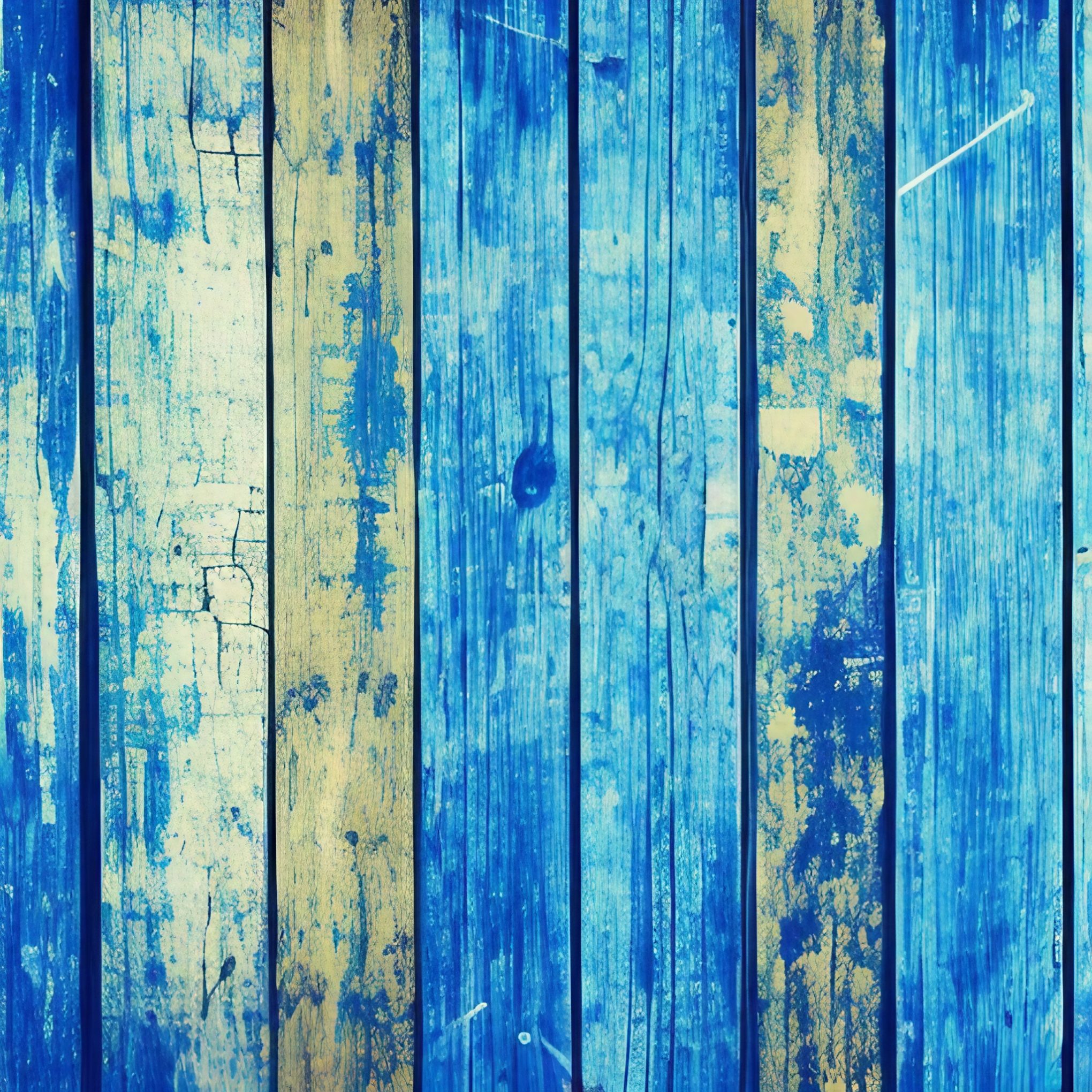 Blue Painted Rustic Worn Wooden Planks