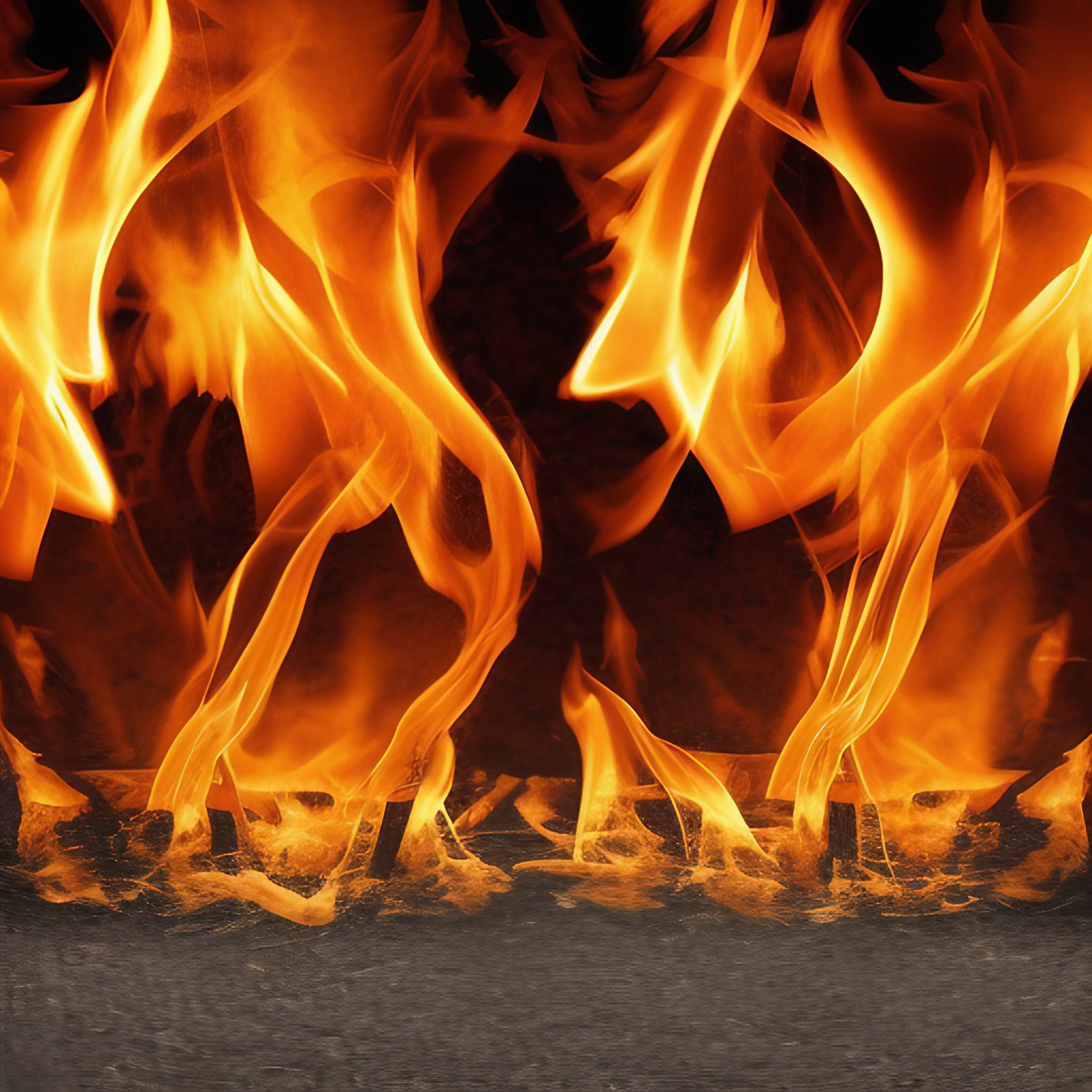 Ground on Fire with Orange Frames Stock Image