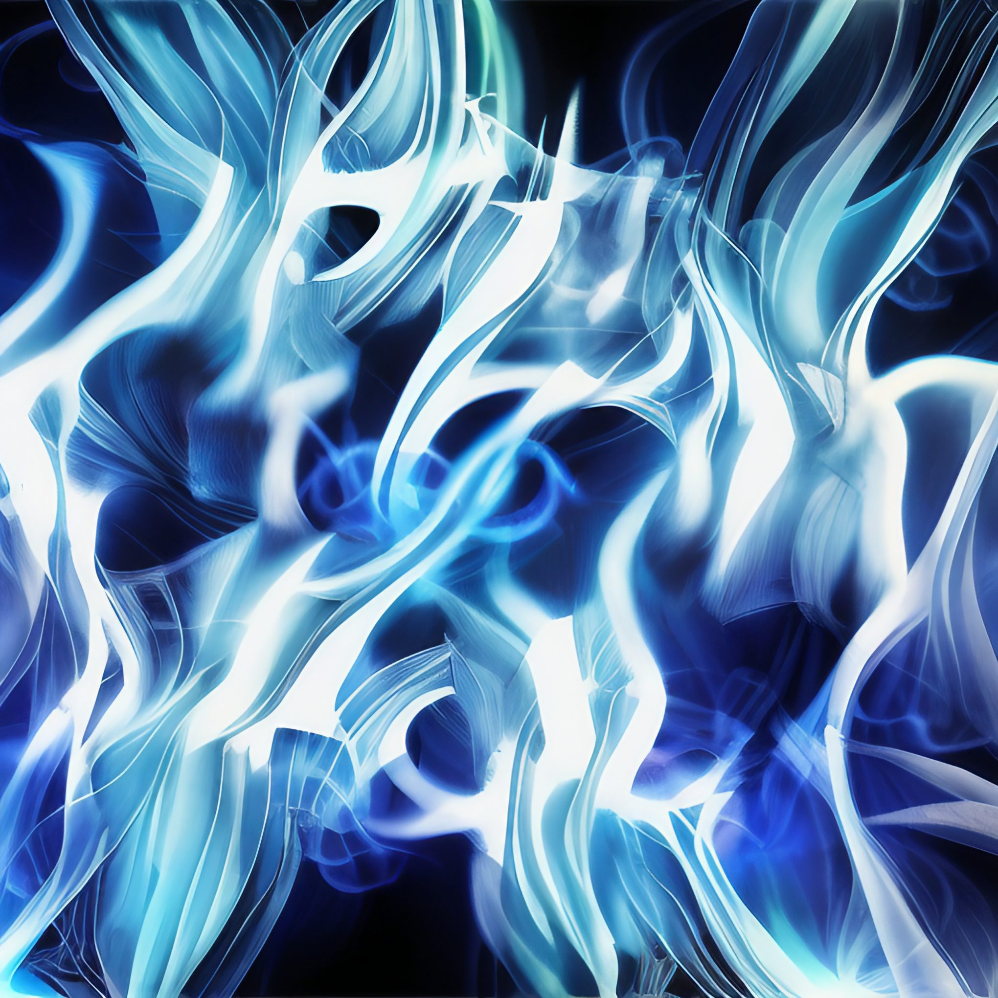Abstract Blue Glowing Flames Free Graphic
