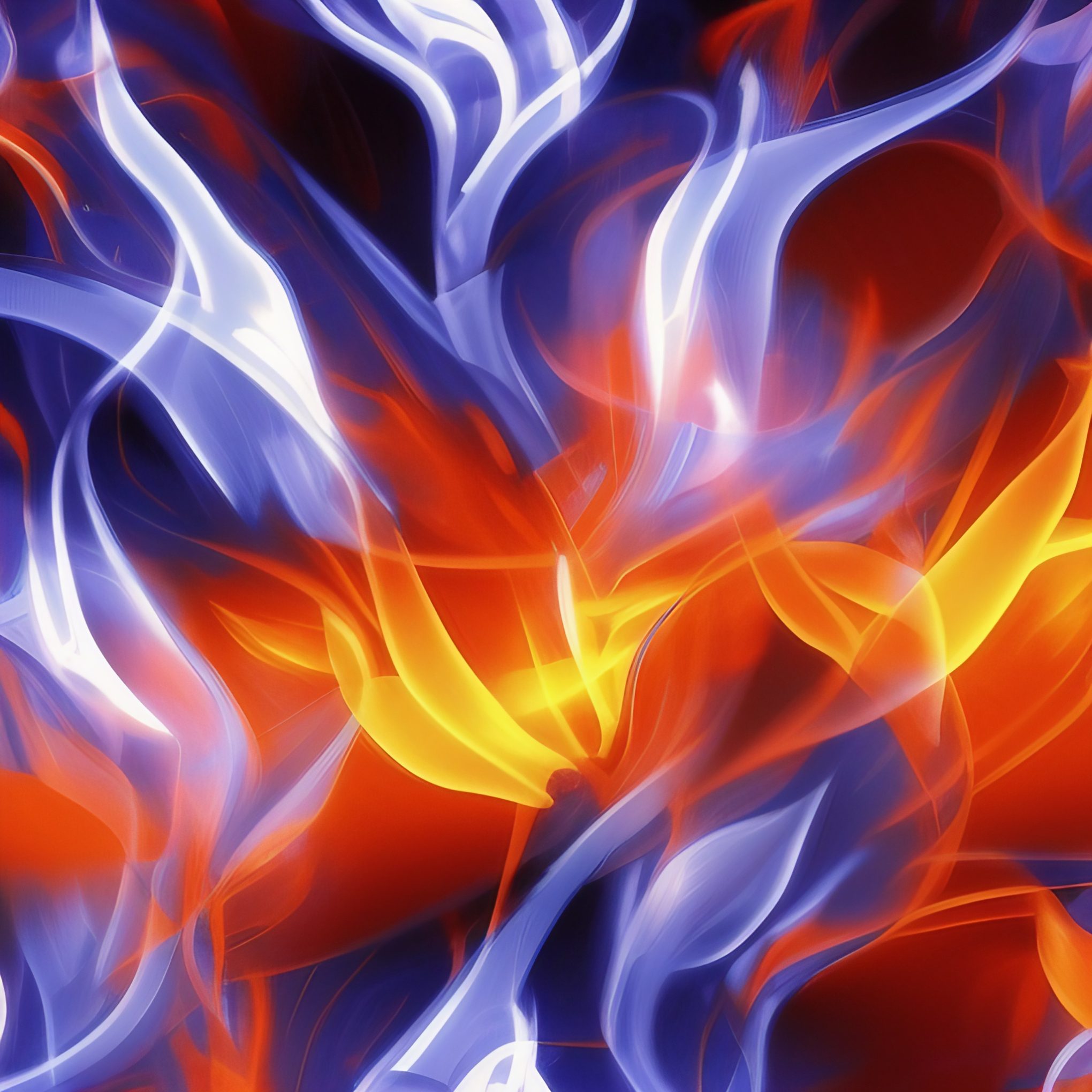 Abstract Orange and Blue Flames