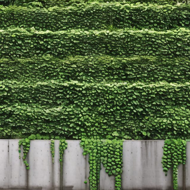 Ivy Creeping Plants on Concrete Wall Structure