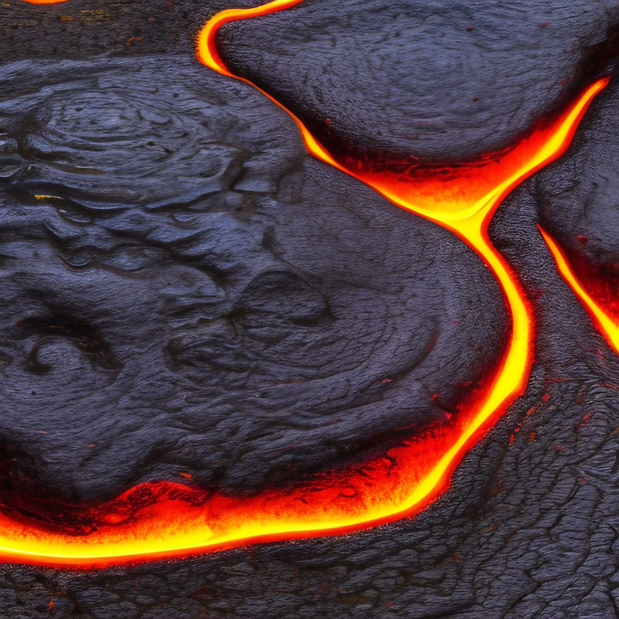 Volcanic Eruption Flowing Molten Lava Volcano Magma Close Up Free Stock Photo