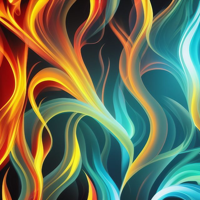 Free Image Abstract Blue and Orange Flames